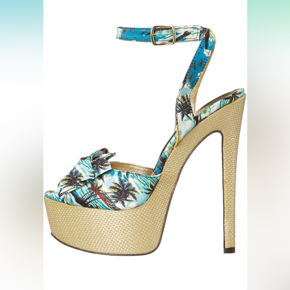- TROPICAL pattern high heels platform luichiny RARE edition heels 👠